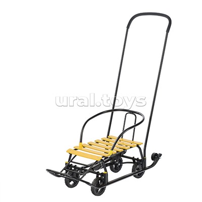 Санки детские "Мишутка-1" Универсал (черный-желтый) в коробке