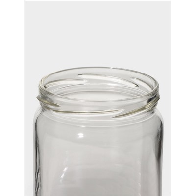 Банка для сыпучих «Вока», 380 мл, с металлической крышкой, стекло, прозрачная