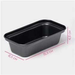 Форма для выпечки Доляна «Жаклин», 15.5×8.5 см, антипригарное покрытие, чёрная