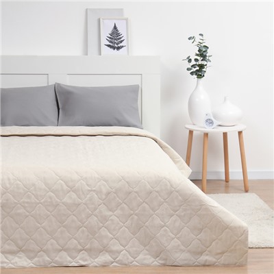 Покрывало 1.5-спальное, 140×215 см, слоновая кость, синтепон 100 г/м, микрофибра 80 г/м