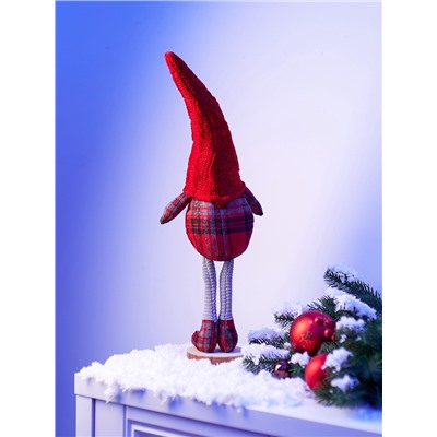 Фигура «Гном в красном» 55 см, текстиль, 1 LED, от батареек AG13×3, свечение тёплое белое