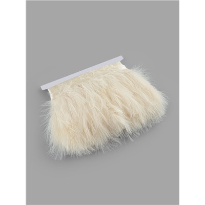 Перья марабу декоративные, на ленте, 8-10 см, 5±0.5 м, бежевые