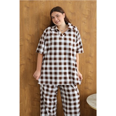 Костюм домашний с брюками больших размеров (К-02)