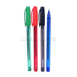 Набор ручек шариковых "Triolino Translucent" 04 цвета, серия Speed Pro, d=0,7 мм, ультра гладкое письмо, чернила на масляной основе, игольчатый пишущий узел, полупрозрачный трехгранный корпус, рифлёная грип-зона, сменный стержень, в картонной коробке