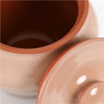 Горшочек для запекания Вятская керамика, 600 мл, бежевый