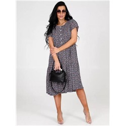 Платье-мелкие-цветы-04 (Темно-синий)