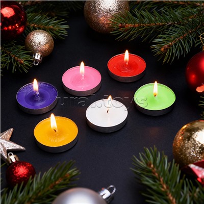 Набор свечей восковых (8шт х 3,5*1см) в ассортименте