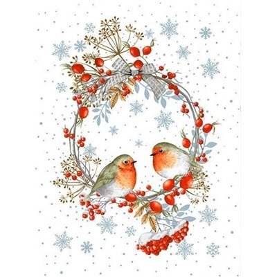 Набор 3 полотенца "Музыка зимы" , рогожка