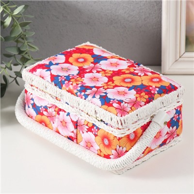 Шкатулка для рукоделия и шитья «Японский сад», хранение ниток, иголок, мелочи, 18×12×9.5 см