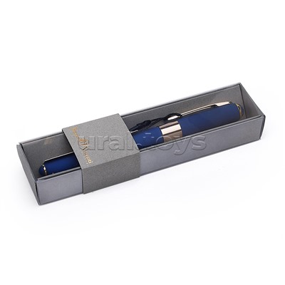 Ручка в футляре "Monaco" шариковая 0.5мм, синяя (темно-синий  корпус, серая коробка)