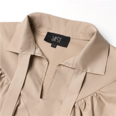 Блузка женская с лентами MIST, размер 44, бежевая