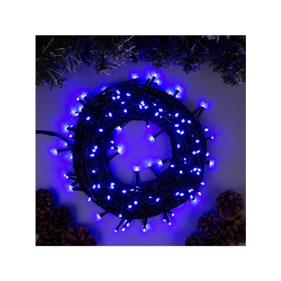 Гирлянда «Нить» 20 м, IP20, тёмная нить, 200 LED, свечение синее, 8 режимов, 220 В
