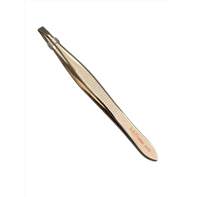 Mertz Пинцет косметический прямой 207G, золотистый глянец, 9 см 28089