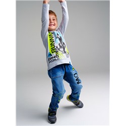 Брюки текстильные джинсовые утепленные флисом для мальчиков