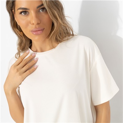 Футболка из трикотажа-лапша, Знак принцессы (беж)