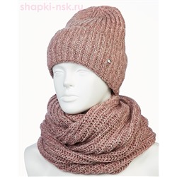 55890 Комплект женский флис (колпак+снуд) (56-58)