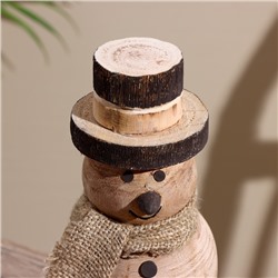 Сувенир новогодний «Снеговик», 11.5×11.5×25.5 см, манговое дерево