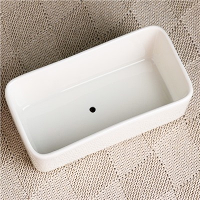 Горшок для кактусов и суккулентов «Бонсайка», 17×8×6 см, керамический, с поддоном, белый