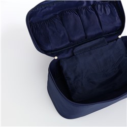 Косметичка дорожная на молнии, цвет синий