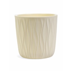 Кашпо для цветов Desert, 2.3 л, d=15.7 см, h=15.2 см, пластиковое, со вставкой, белое