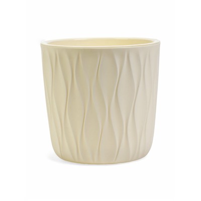 Кашпо для цветов Desert, 2.3 л, d=15.7 см, h=15.2 см, пластиковое, со вставкой, белое