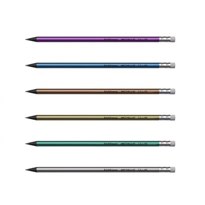 Карандаш пластиковый JOY® Металлик с ластиком HB 55274 ErichKrause