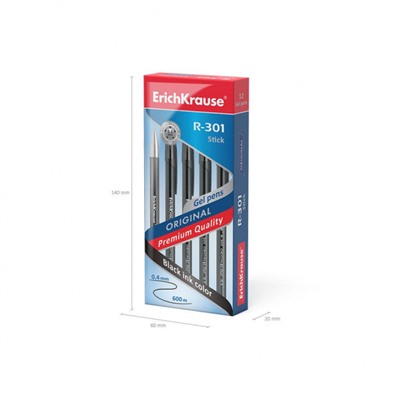 Ручка гелевая  R-301 0.5 мм 42721 черная тонированная ErichKrause