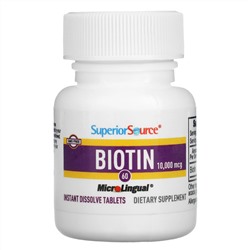 Superior Source, Biotin, 10,000 mcg, 60 Instant Dissolve Tablets