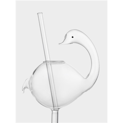 Бокал для коктейля Magistro «Лебедь», 170 мл, 7×20 см, с трубочкой, стекло, прозрачный