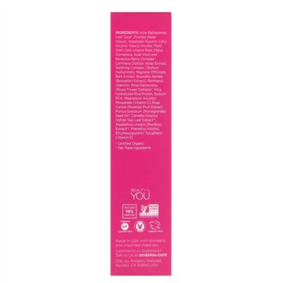 Andalou Naturals, Восстанавливающий контурный гель для чувствительной кожи вокруг глаз, 1000 роз, 6 жидких унций (18 мл)