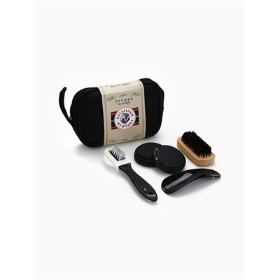 Подарочный набор дорожный для обуви «Идеальный мужчина»: щётка 2 шт., губка, лопатка