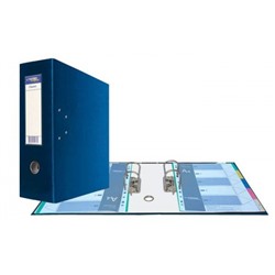 Папка-регистратор 125 мм А4 Classic PVC лен синий с 2-мя арочными механизмами 251541 Expert Complete