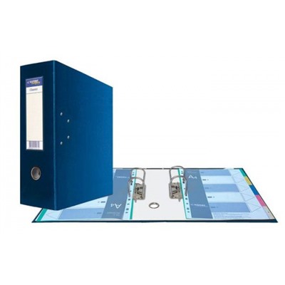 Папка-регистратор 125 мм А4 Classic PVC лен синий с 2-мя арочными механизмами 251541 Expert Complete