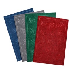 Коврик влаговпитывающий придверный без окантовки Доляна «Ножки и листочки», 38×58 см, цвет МИКС