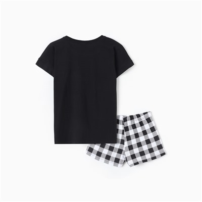 Комплект женский домашний (футболка, шорты) «Princess», цвет чёрный, размер 48