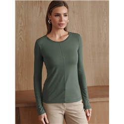 Лонгслив из премиального хлопка с эластаном