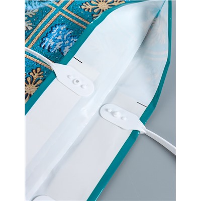 Пакет подарочный новогодний «Бирюза», полиэтиленовый с пластиковой ручкой, 38×35 см