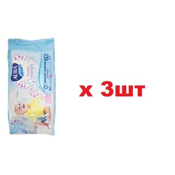 Aura Влажные салфетки 60шт Ultra comfort для детей 3шт