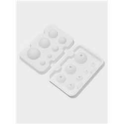 Форма для муссовых десертов и выпечки из 2 частей Доляна «Шарики», силикон, 13×8.5×3 см, 7 ячеек (d=1-3.5 см), белая