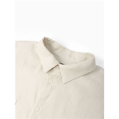 Рубашка мужская с длинным рукавом MIST, размер 48, молочная