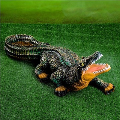 Садовая фигура из полистоуна «Крокодил», 32×83×28 см
