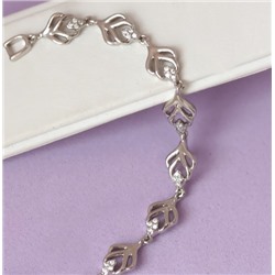 Браслет родий  H01-14529 длина 17-19 см.