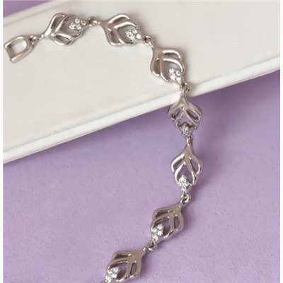 Браслет родий  H01-14529 длина 17-19 см.