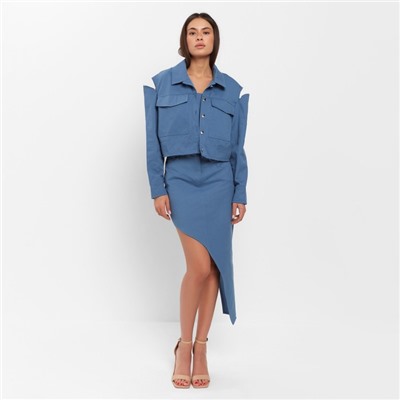 Юбка миди асимметричная женская MIST: Denim размер 42, синяя