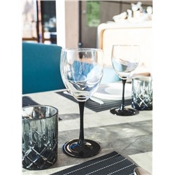 Бокалы для вина Luminarc Domino, 350 мл, набор 6 шт., стекло, прозрачные, чёрная ножка