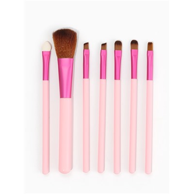 Набор кистей для макияжа, 7 шт., в пластиковом футляре, МИКС