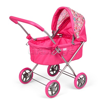 Коляска-люлька для кукол, металлическая, цвет Единороги