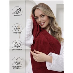 Полотенце махровое банное большое Софатекс 70 * 140 для ванной и бани bs (Бордовый)