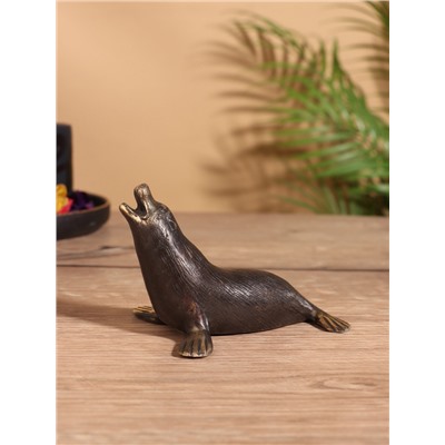 Сувенир «Тюлень», 10×8×7 см, бронза