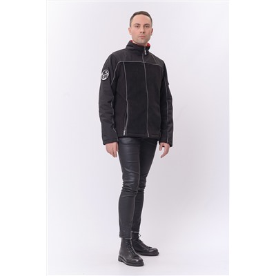 Толстовка мужская флис утепленная с нашивками